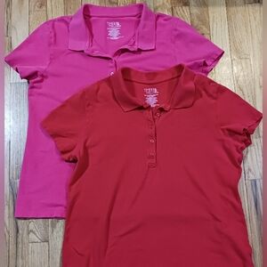 Women's Polo shirts, Red & Pink size 16-18, Good condition